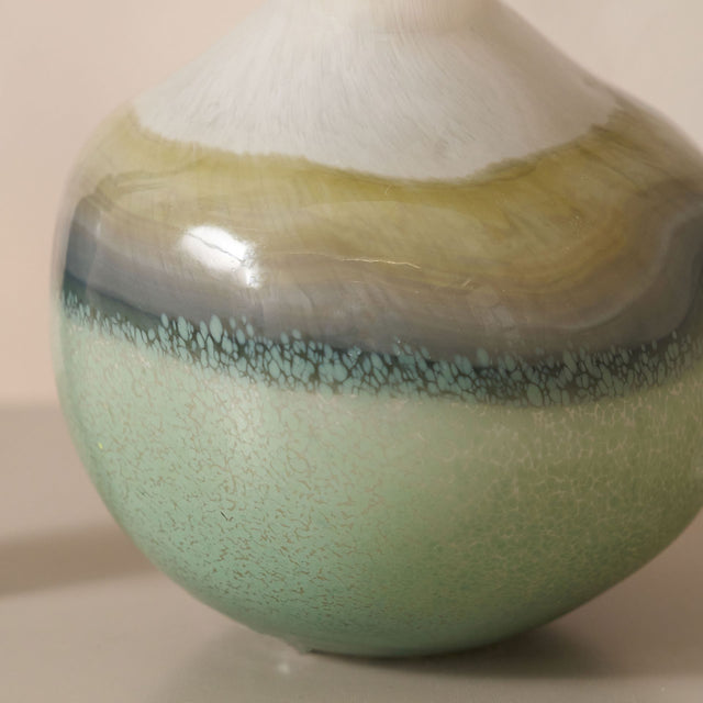 Celeste Sage Ombre Glass Bud Vase