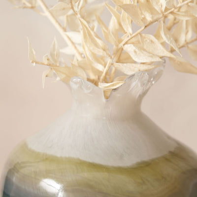 Celeste Sage Ombre Glass Bud Vase