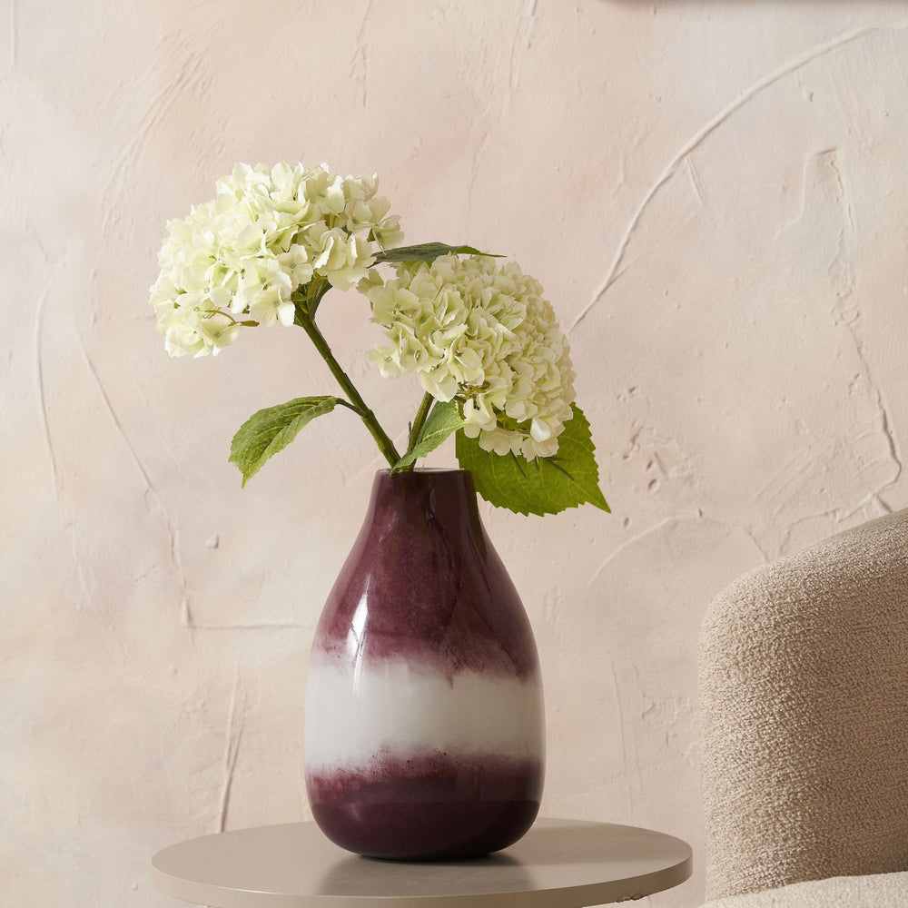 Celeste Deep Plum Ombre Glass Vase