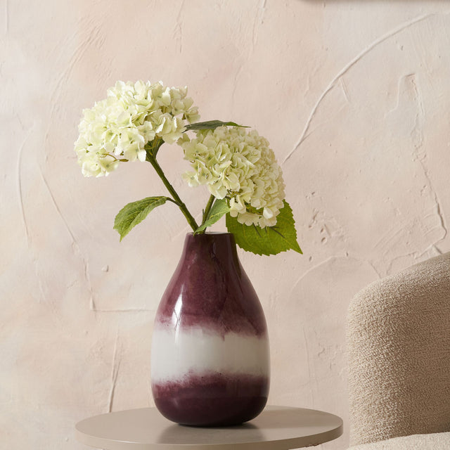 Celeste Deep Plum Ombre Glass Vase