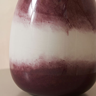 Celeste Deep Plum Ombre Glass Vase