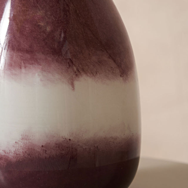 Celeste Deep Plum Ombre Glass Vase