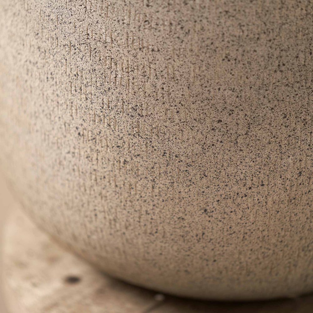 Aarti Stone Grey Hammered Urn Vase with Lid