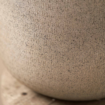Aarti Stone Grey Hammered Urn Vase with Lid