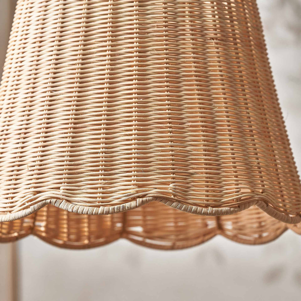 Avra Natural Rattan Scalloped Tapered Pendant