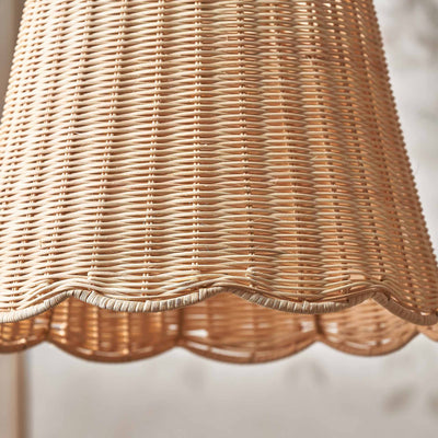Avra Natural Rattan Scalloped Tapered Pendant