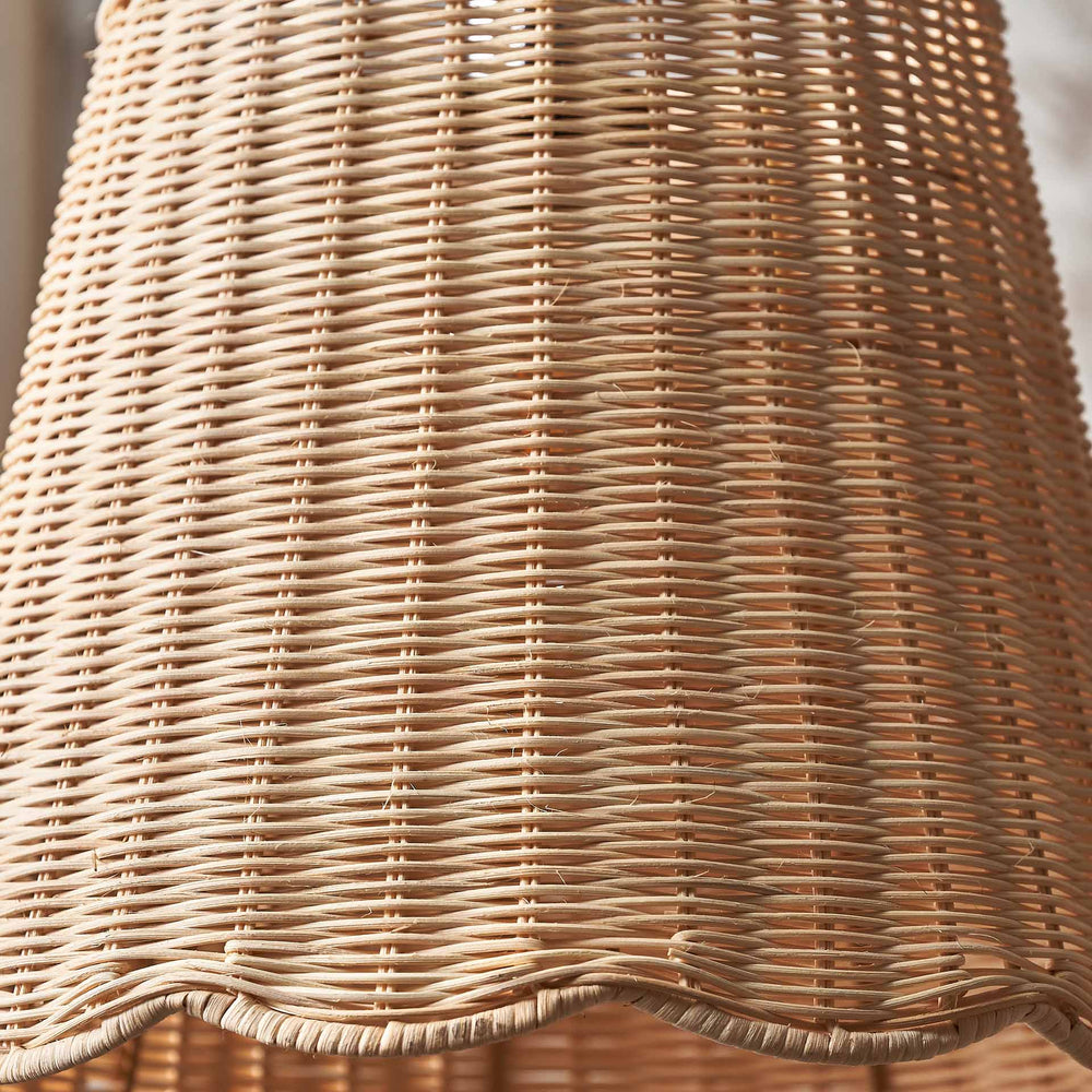 Avra Natural Rattan Scalloped Tapered Pendant