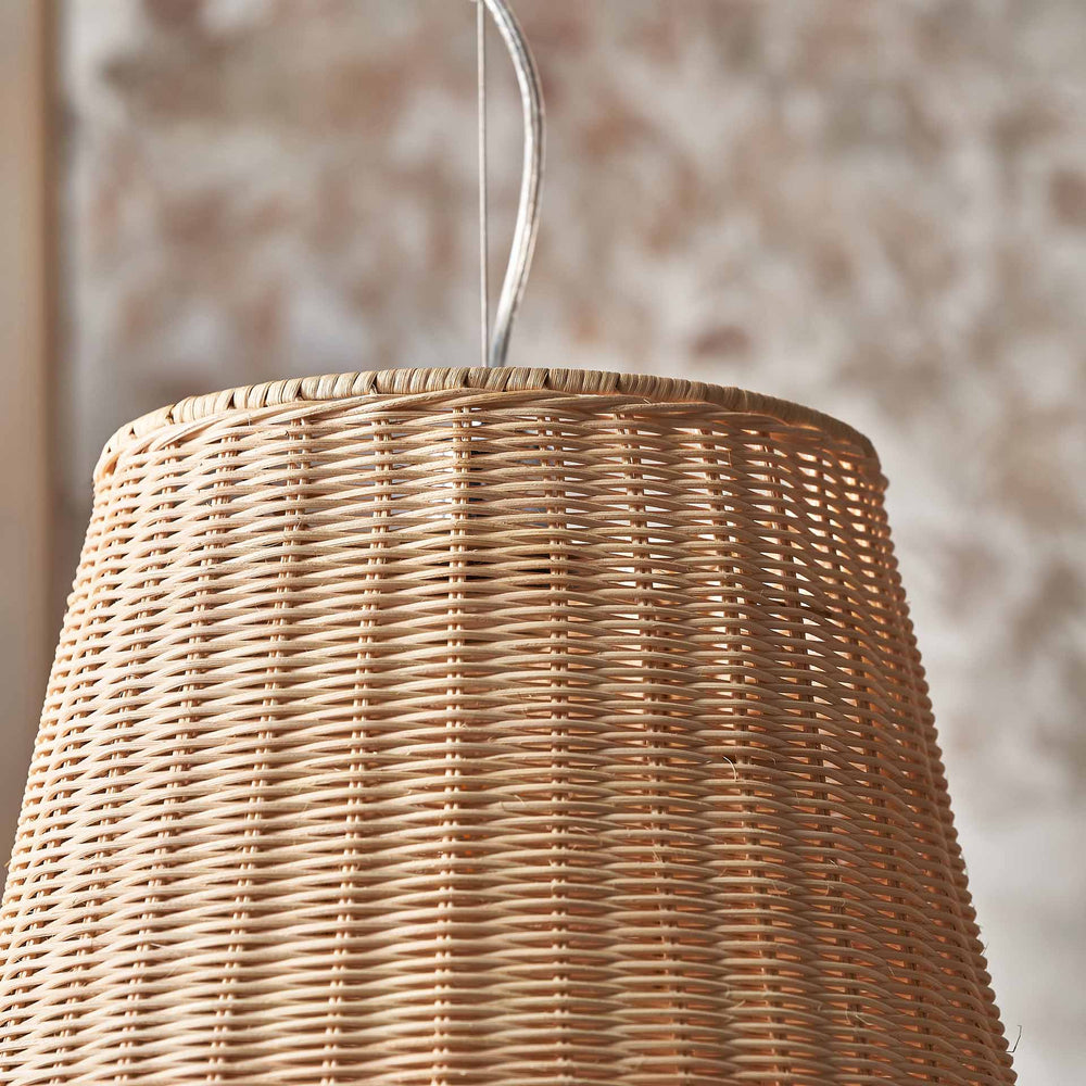 Avra Natural Rattan Scalloped Tapered Pendant
