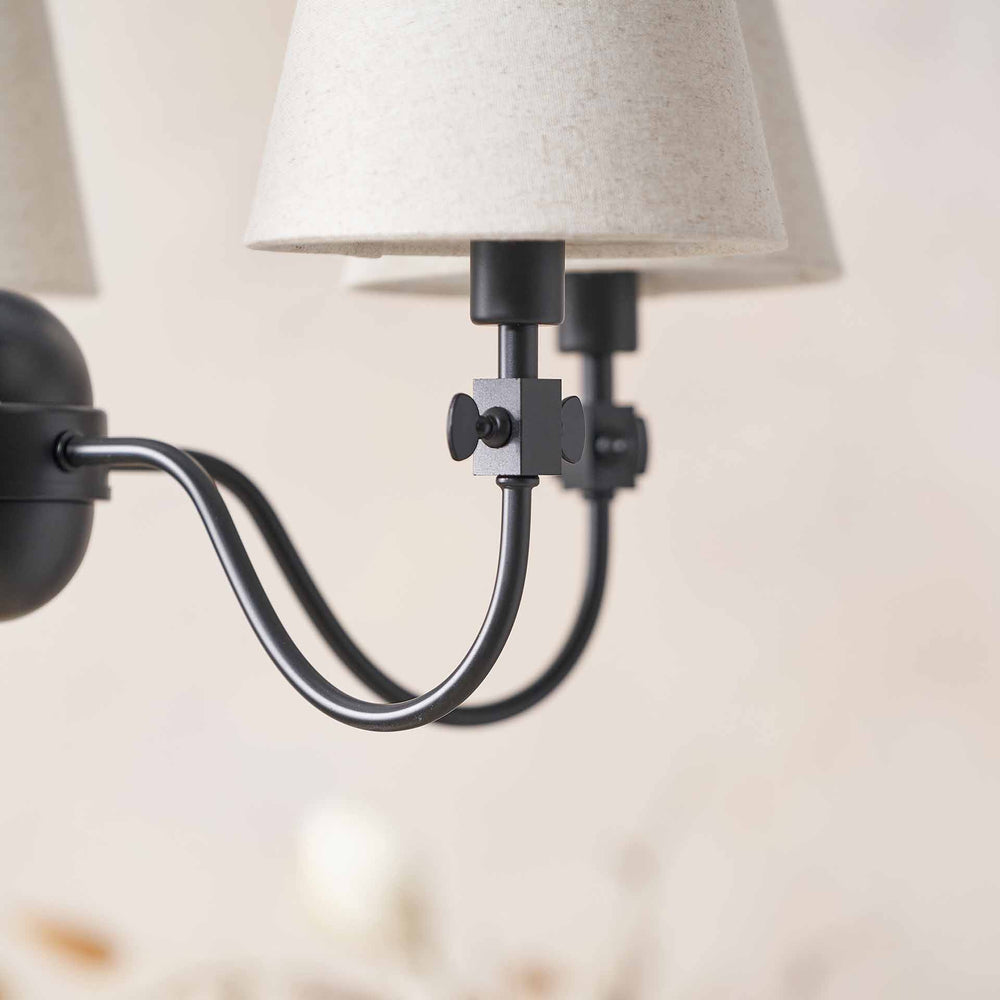 Sorrel Black Metal Curved 5 Arm Pendant