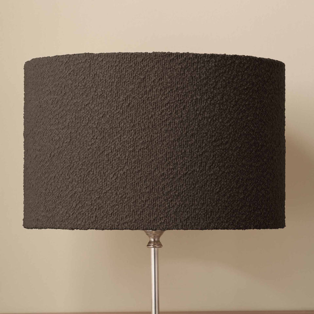 Eleonore Mocha Brown Boucle Cylinder Lampshade