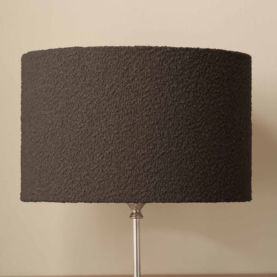 Eleonore Mocha Brown Boucle Cylinder Lampshade