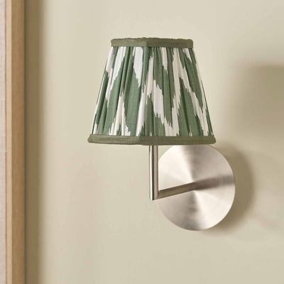 Kahlia Sage Chevron Cotton Patterned Mushroom Pleat Tapered Lampshade