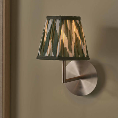 Kahlia Sage Chevron Cotton Patterned Mushroom Pleat Tapered Lampshade