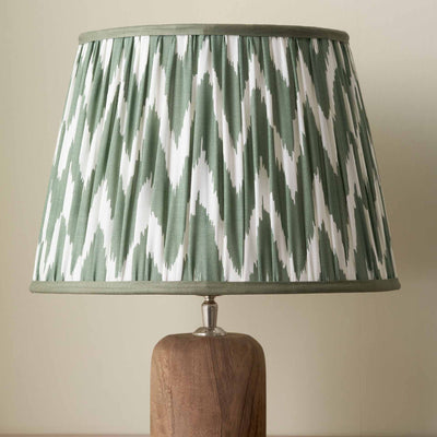 Kahlia Sage Chevron Cotton Patterned Mushroom Pleat Tapered Lampshade