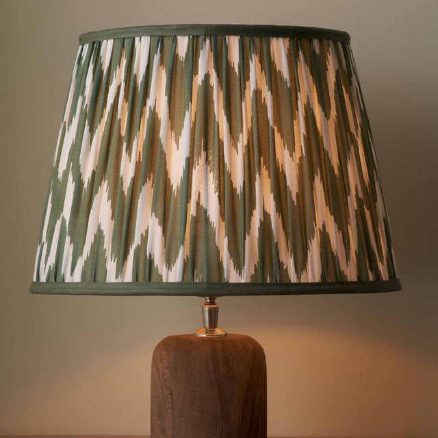 Kahlia Sage Chevron Cotton Patterned Mushroom Pleat Tapered Lampshade