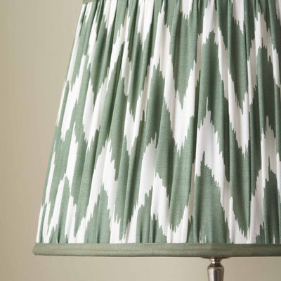 Kahlia Sage Chevron Cotton Patterned Mushroom Pleat Tapered Lampshade