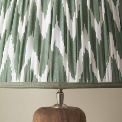 Kahlia Sage Chevron Cotton Patterned Mushroom Pleat Tapered Lampshade