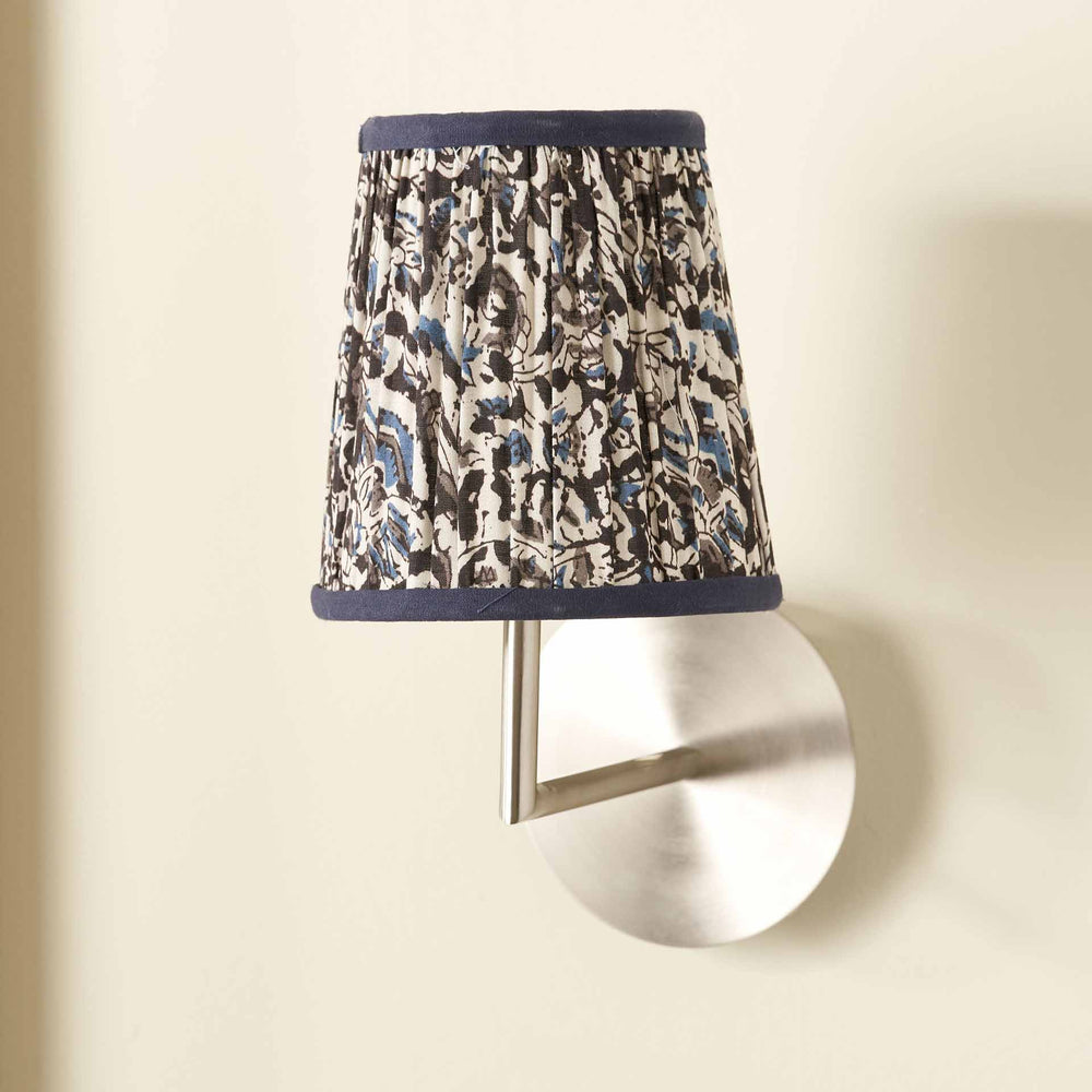 Gisella Blue Floral Cotton Mushroom Pleat Empire Lampshade