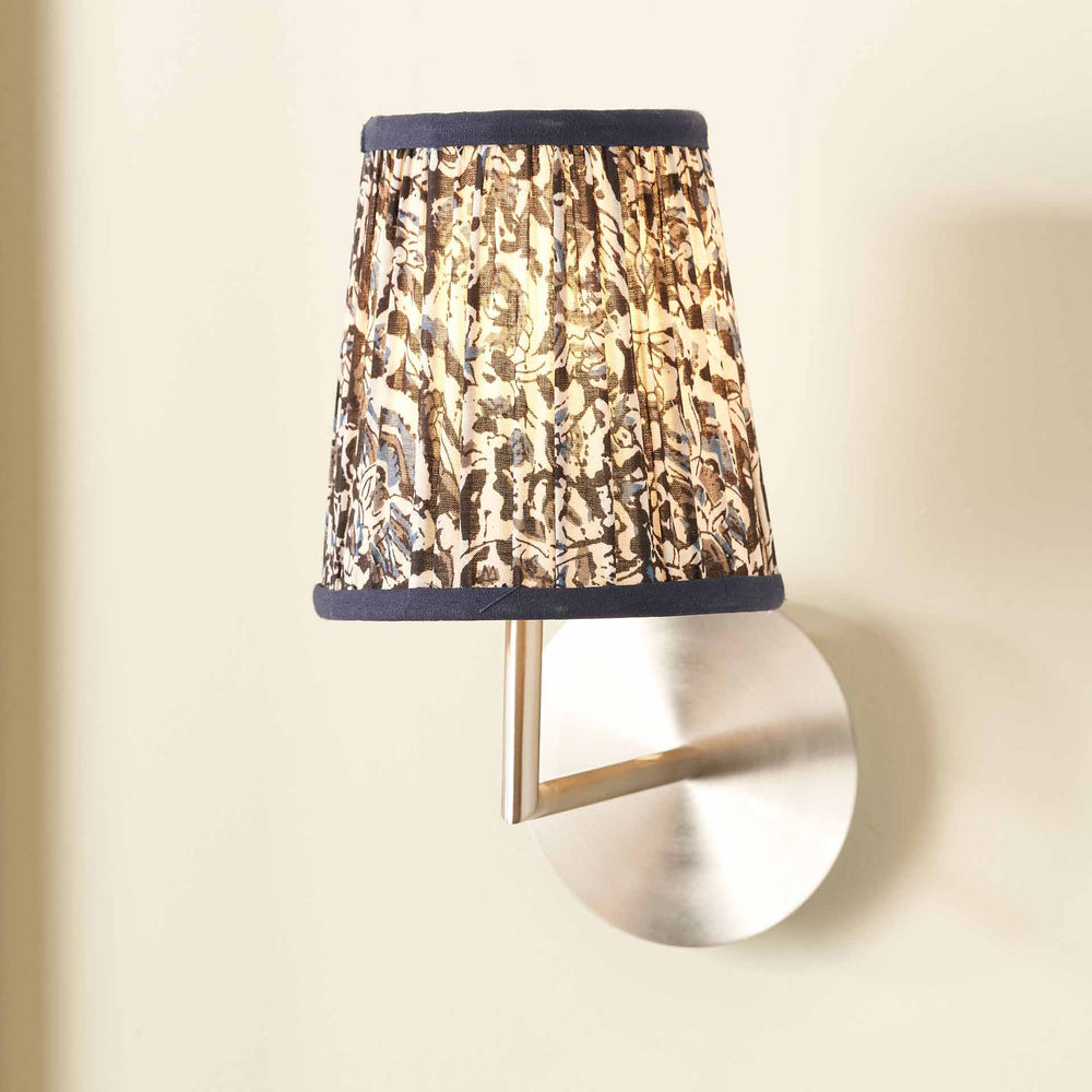 Gisella Blue Floral Cotton Mushroom Pleat Empire Lampshade
