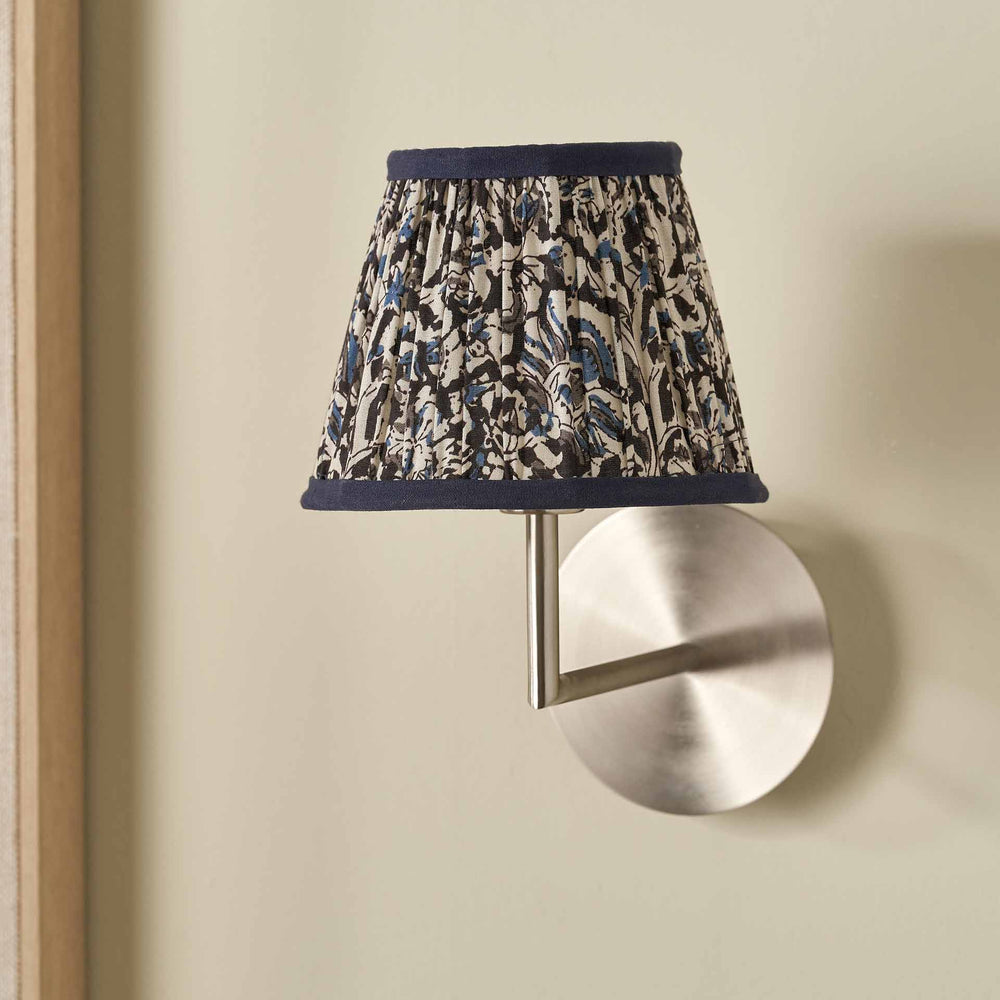Gisella Blue Floral Cotton Mushroom Pleat Empire Lampshade