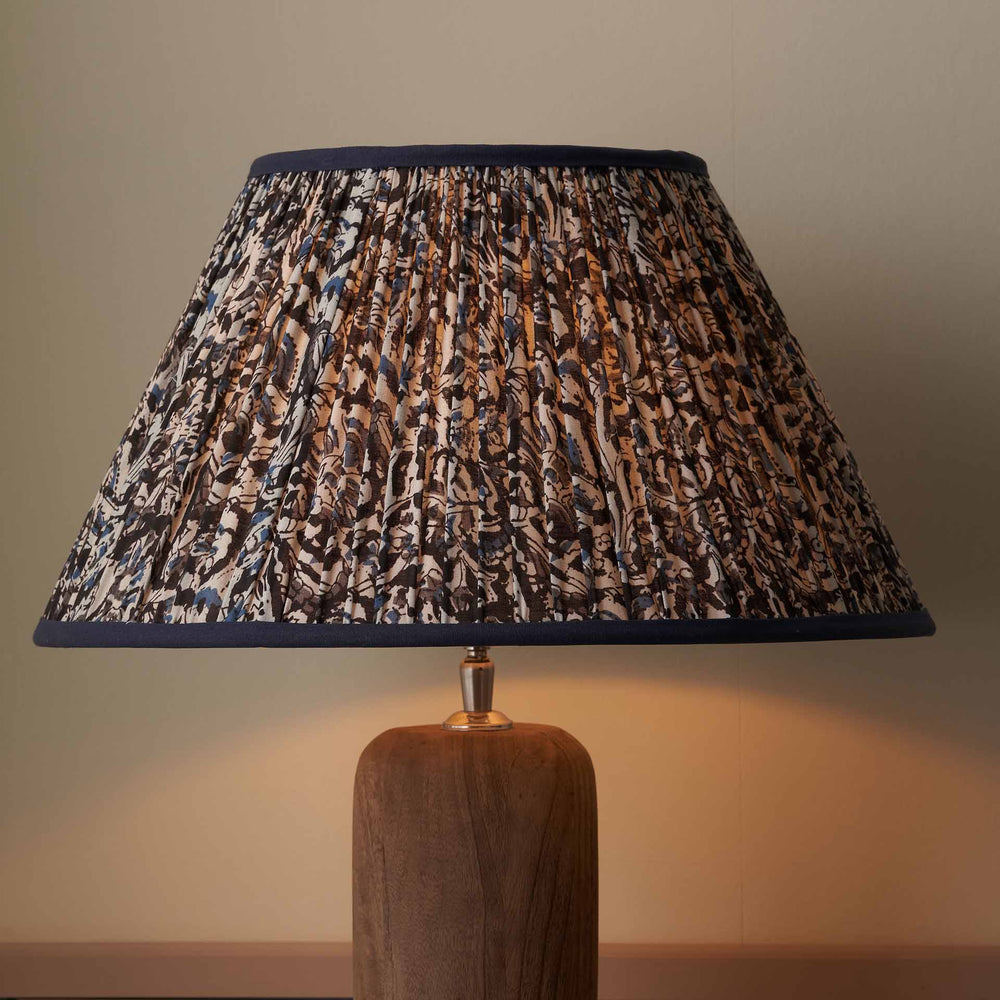 Gisella Blue Floral Cotton Mushroom Pleat Empire Lampshade