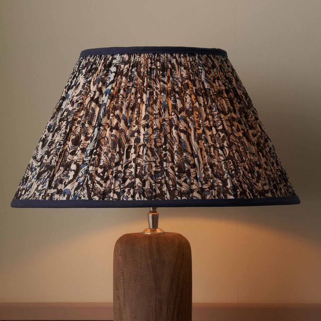 Gisella Blue Floral Cotton Mushroom Pleat Empire Lampshade