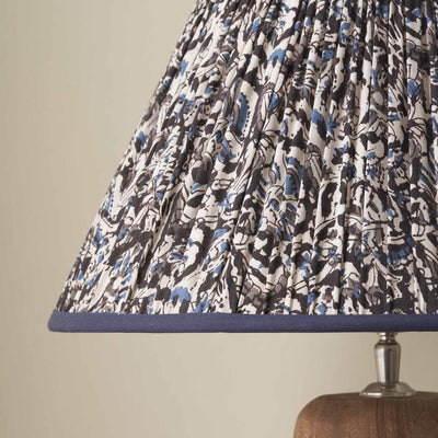 Gisella Blue Floral Cotton Mushroom Pleat Empire Lampshade