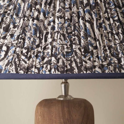 Gisella Blue Floral Cotton Mushroom Pleat Empire Lampshade