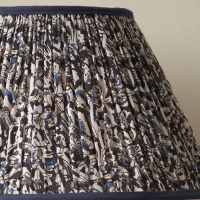 Gisella Blue Floral Cotton Mushroom Pleat Empire Lampshade