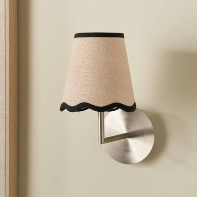 Liana Cream Jute Scalloped Edge Tapered Lampshade with Contrast Binding
