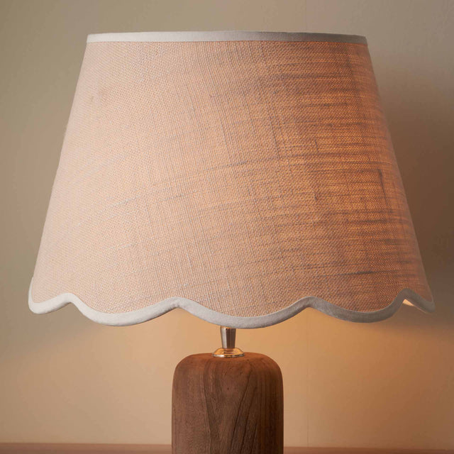 Liana Cream Jute Scalloped Edge Tapered Lampshade with Cream Binding