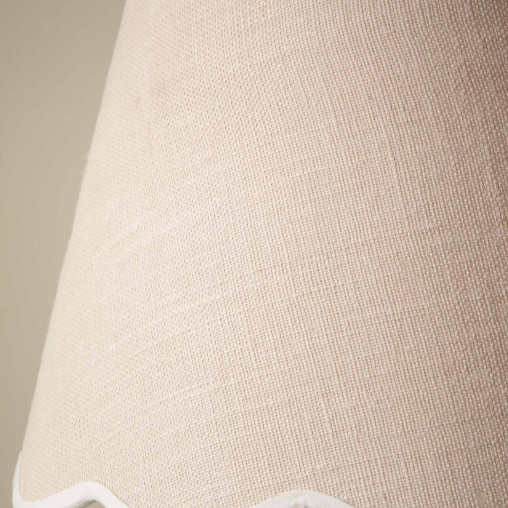 Liana Cream Jute Scalloped Edge Tapered Lampshade with Cream Binding