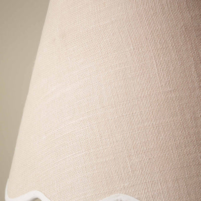 Liana Cream Jute Scalloped Edge Tapered Lampshade with Cream Binding