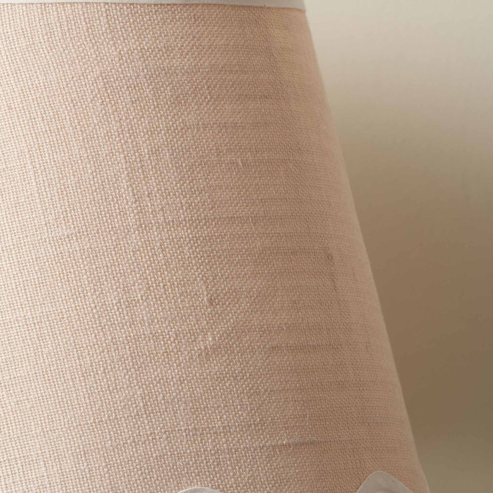 Liana Cream Jute Scalloped Edge Tapered Lampshade with Cream Binding