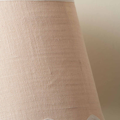 Liana Cream Jute Scalloped Edge Tapered Lampshade with Cream Binding
