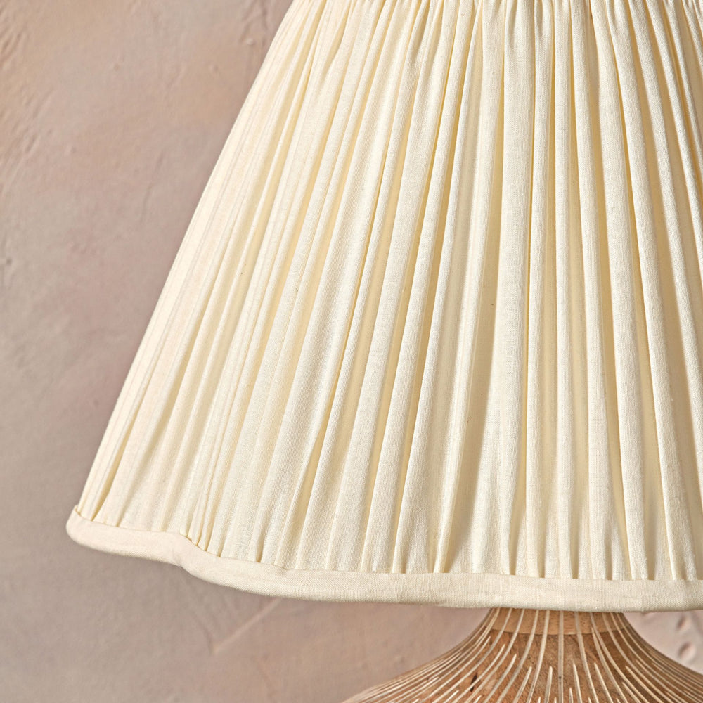Maressa Cream Cotton Mushroom Pleat Scalloped Tapered Lampshade