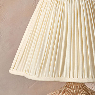 Maressa Cream Cotton Mushroom Pleat Scalloped Tapered Lampshade