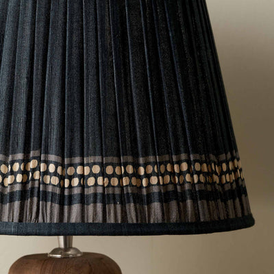 Tamala Black Silk Border Print Mushroom Pleat Tapered Lampshade