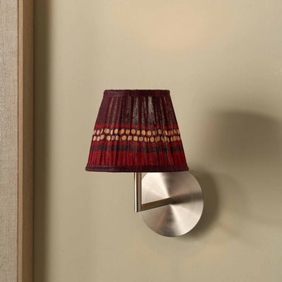 Tamala Red Silk Border Print Mushroom Pleat Tapered Lampshade