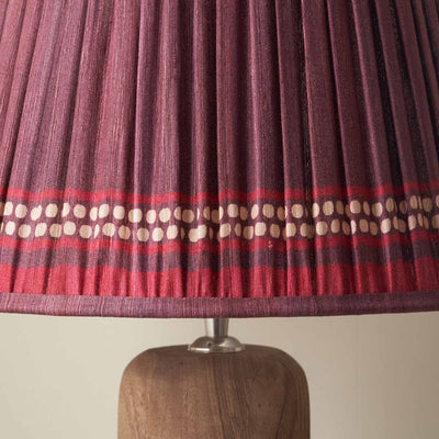 Tamala Red Silk Border Print Mushroom Pleat Tapered Lampshade