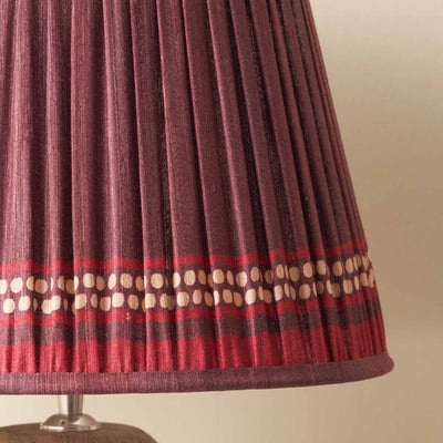 Tamala Red Silk Border Print Mushroom Pleat Tapered Lampshade