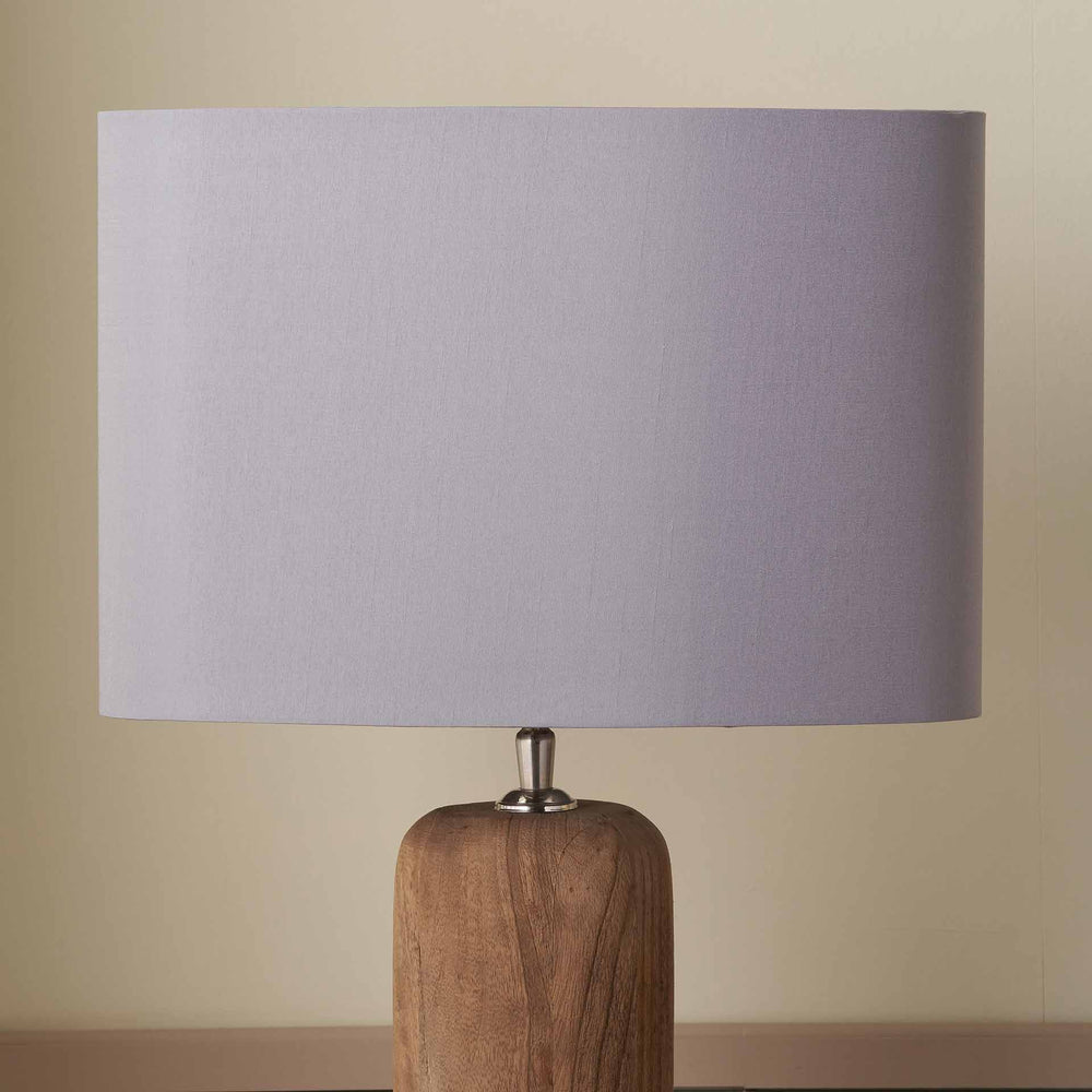Aubree Steel Grey Silk Mix Oval Lampshade