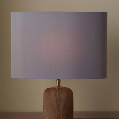 Aubree Steel Grey Silk Mix Oval Lampshade