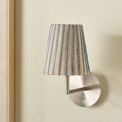 Callie Natural Jute and Blue Stitched Ribbon Lampshade