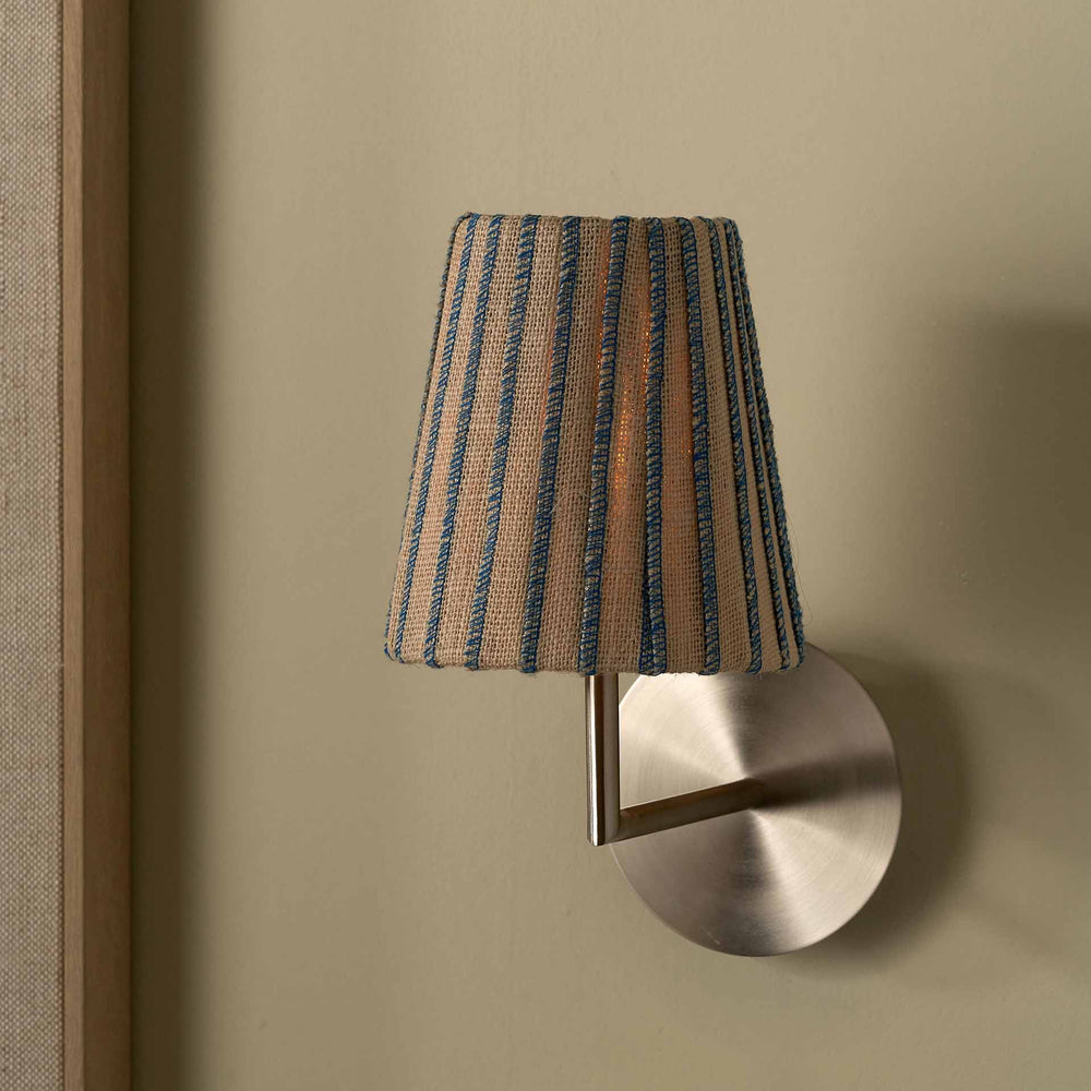 Callie Natural Jute and Blue Stitched Ribbon Lampshade