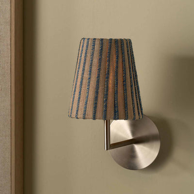 Callie Natural Jute and Blue Stitched Ribbon Lampshade