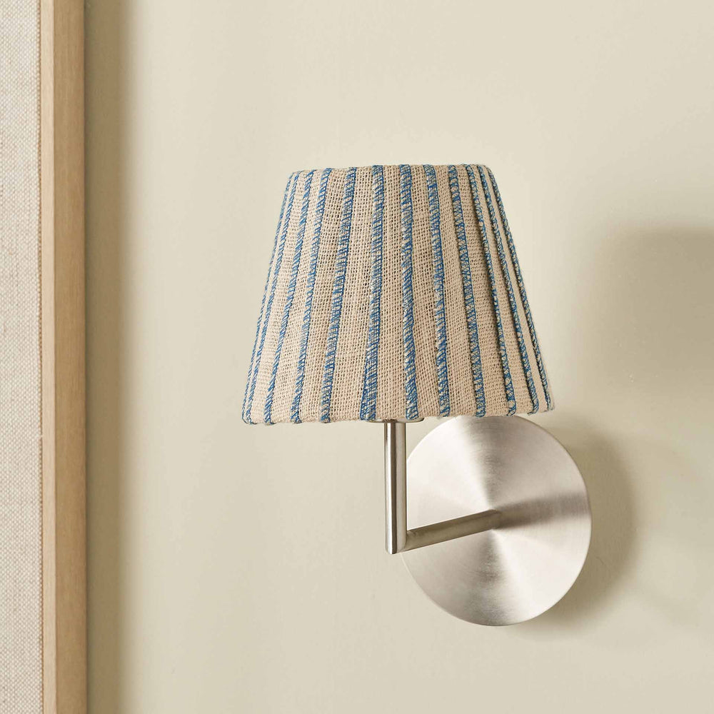 Callie Natural Jute and Blue Stitched Ribbon Lampshade