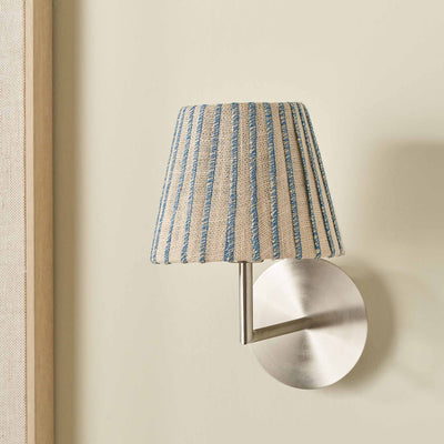 Callie Natural Jute and Blue Stitched Ribbon Lampshade