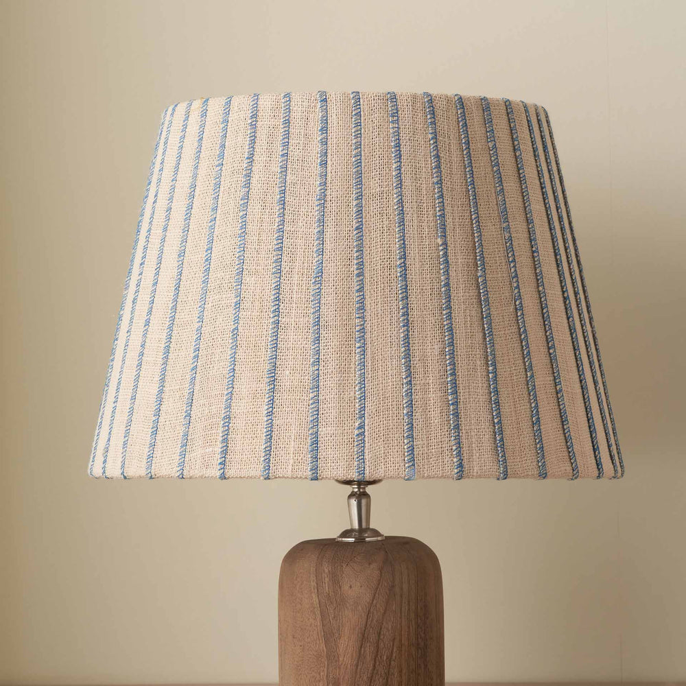 Callie Natural Jute and Blue Stitched Ribbon Lampshade