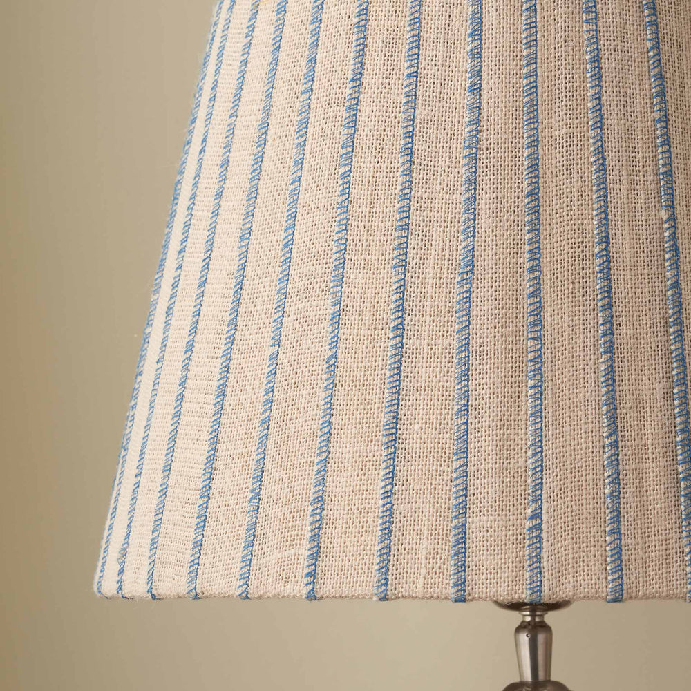 Callie Natural Jute and Blue Stitched Ribbon Lampshade